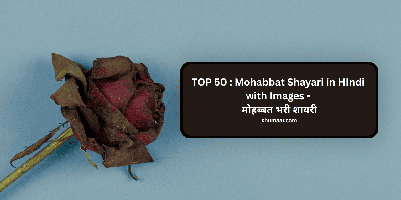 TOP 50 : Mohabbat Shayari in Hindi with Images — मोहब्बत भरी शायरी