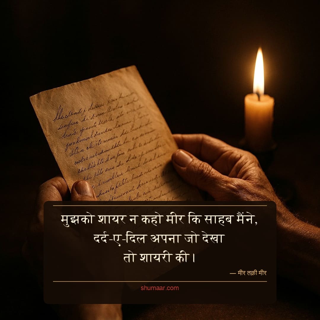 मुझको शायर न कहो मीर कि साहब मैंने, — दर्द भरी शायरी