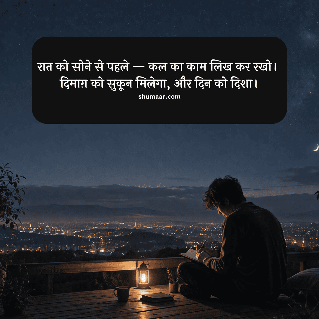 रात को सोने से पहले कल का काम लिख कर रखो — motivational thoughts in hindi
